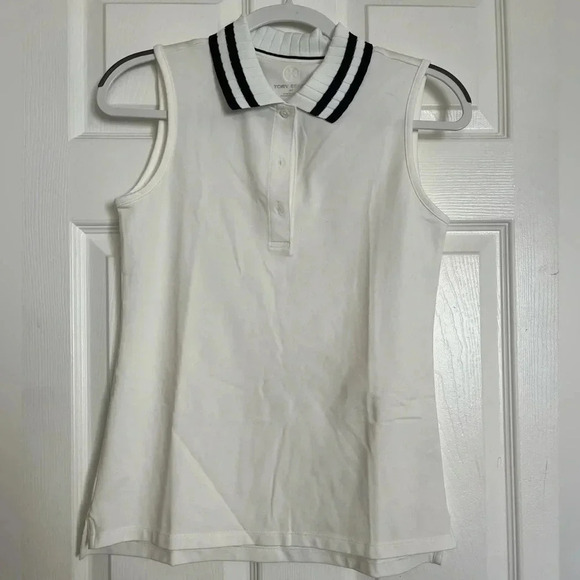 Tory Burch Tops - Tory Burch Performance Pleated Collar Sleeveless Polo